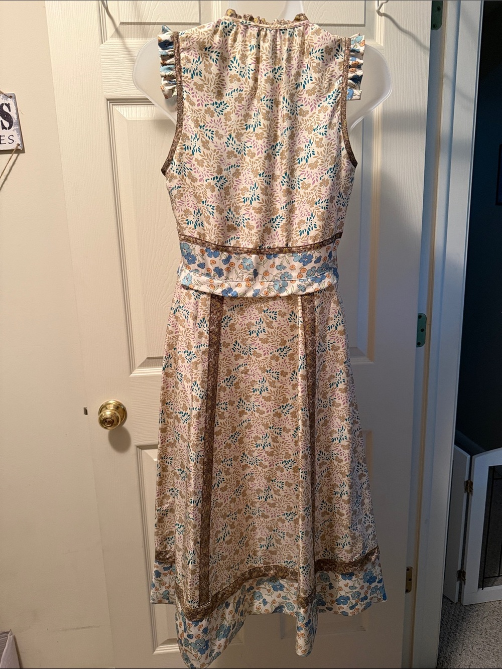 Marc By Marc Jacobs Sleeveless Midi Dress in Brown, Cream and Blue NWOT - Picture 3 of 12